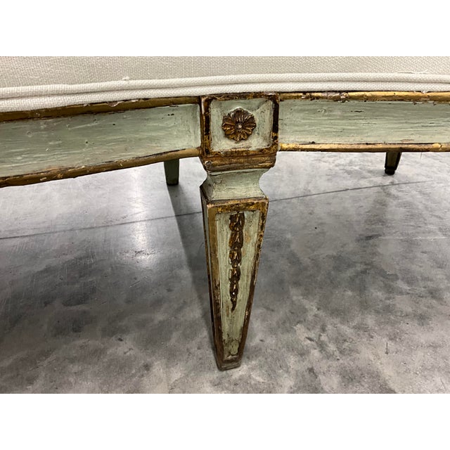 Antique Louis XVI Style Venetian Italian Curved Settee Sofa For Sale - Image 12 of 12