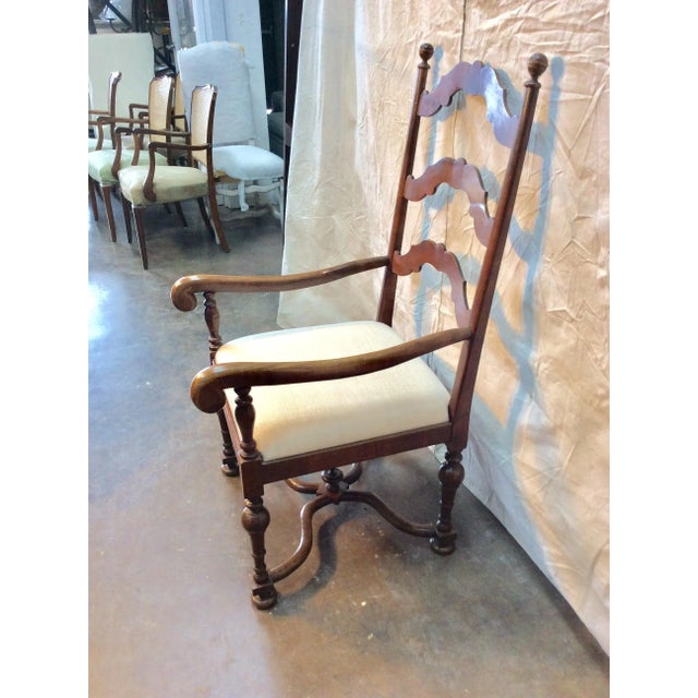 French Late 19th Century French Ladderback Armchair For Sale - Image 3 of 12