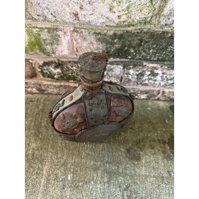 Metal Antique Gun Powder Metal Holder With Saint George and Horse Motif For Sale - Image 7 of 10