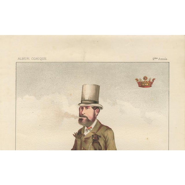 After Bisetsky, French Belle Époque Circus Caricature, Marquis House, 1884, Chromolithograph For Sale - Image 4 of 10