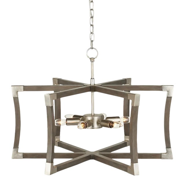 Currey & Company Bastian Small Gray Lantern For Sale