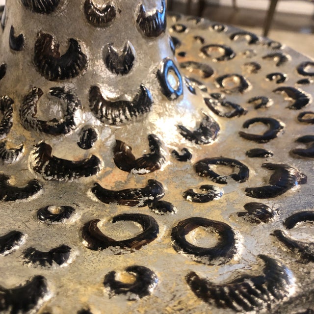 Metal Contemporary Silver Pebbled Vase For Sale - Image 7 of 12