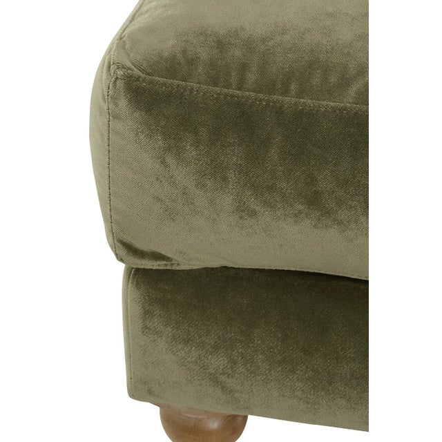 Greta Ottoman, Olive Velvet For Sale - Image 6 of 8
