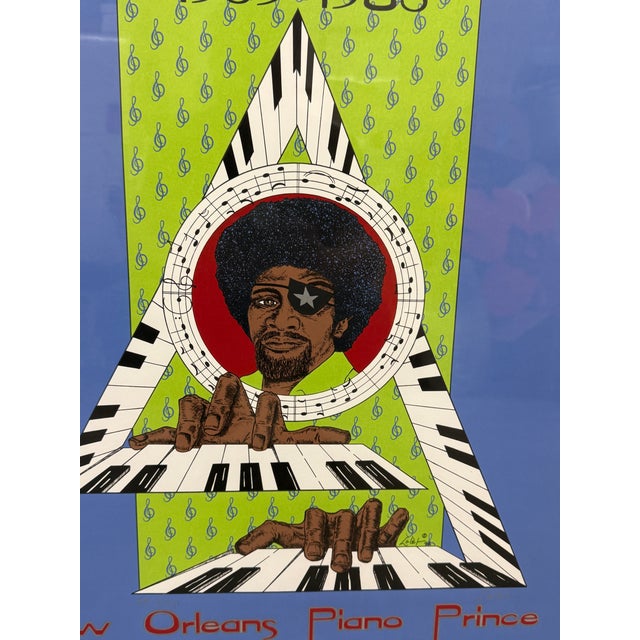 Lolet Boutté Framed James Booker New Orleans Piano Prince Festival Poster Print For Sale - Image 9 of 12