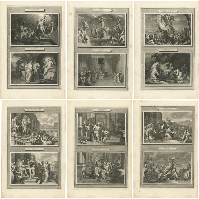 Pieter Mortier, The Passion of Christ, 1700, Paper, Set of 6 For Sale