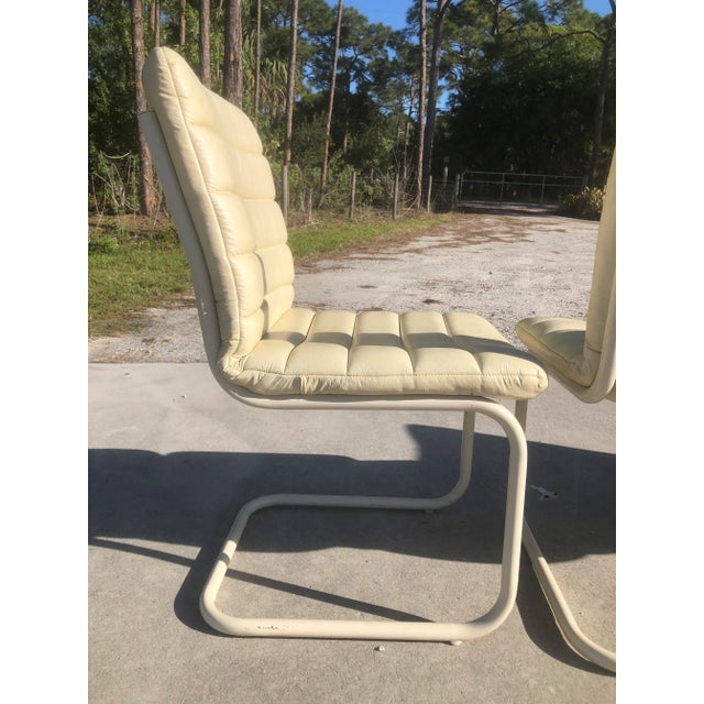 Vintage Boho Postmodern Memphis Style Cantilever Cal-Style Dining Table and Chairs - Set of 5 For Sale - Image 9 of 12