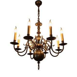 Dutch Bronze Chandelier from Reservé A.kK For Sale