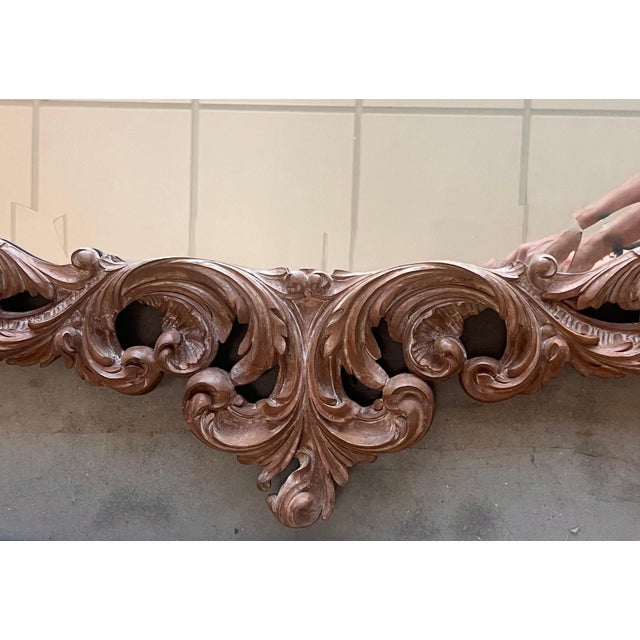 Spanish 20th Baroque Style Carved Walnut Ormolu Large Mirror For Sale - Image 11 of 18