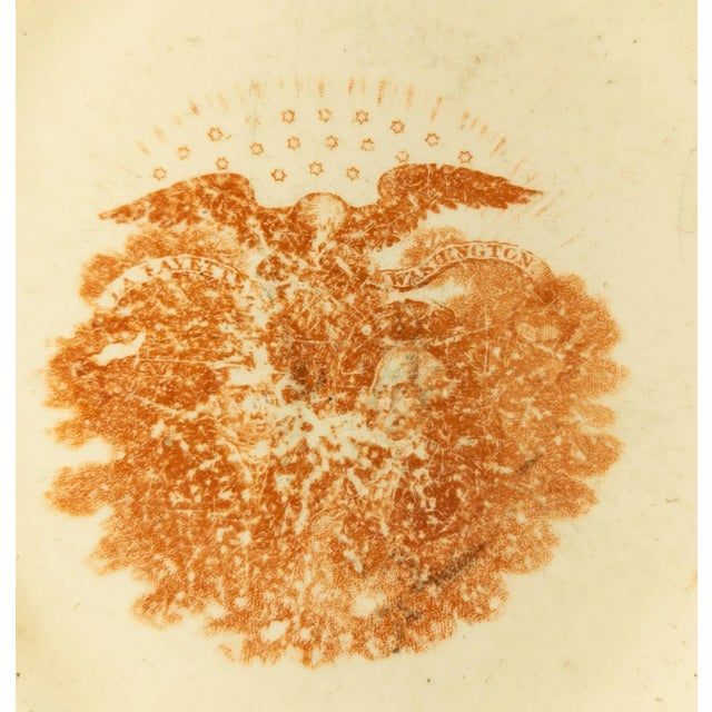 We are selling this Spongeware style transferware Lafayette and Washington plate with hand painted border. Condition:...