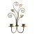 Brass Plated Scrolled Metal Wall Hanging Candle Sconce, Candelabra, Candle Holder For Sale