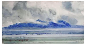 Herberts Mangolds, Landscape, 1967, Watercolor on Paper