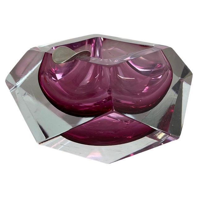 Italian Pink Diamond Bowl Ashtray from Flavio Poli, 1970s For Sale