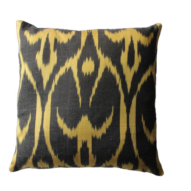 Contemporary Velvet Ikat Bohemian Throw Pillow Cover For Sale In Washington DC - Image 6 of 6