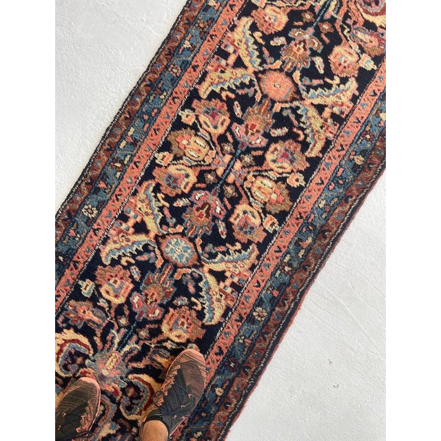 Persian PLUSH FULL PILE Long & Narrow Antique Runner Rug 2.6 x 17 For Sale - Image 3 of 16