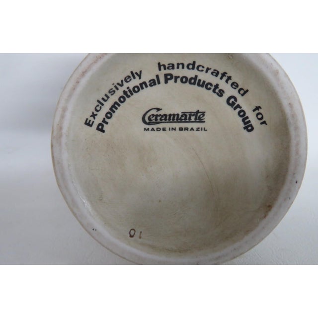 Light Gray Budweiser Beer Stein Clydesdales Horses Relief Ceramarte Brazil 1980s Mug 4826b For Sale - Image 8 of 14