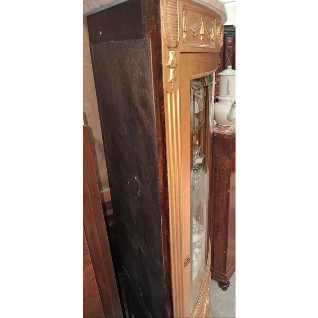 Louis XVI Style Lacquered and Gilded Corner Display Cabinet, 1920s For Sale - Image 3 of 8