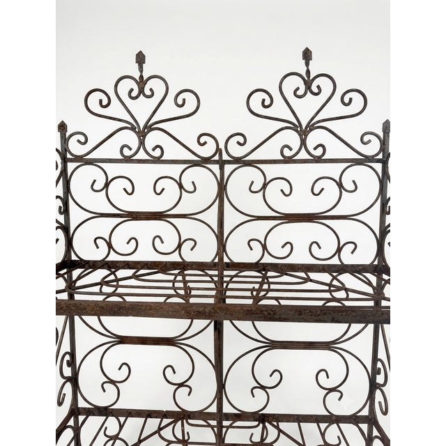 Vintage French Country Wrought Iron Etagere For Sale In New York - Image 6 of 9