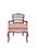 French 1940s Vintage Hand Carved Mahogany Lounge Chair For Sale - Image 3 of 10