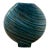 Italian Murano Style Teal Swirl Hand-Blown Art Glass Vase Large Size For Sale
