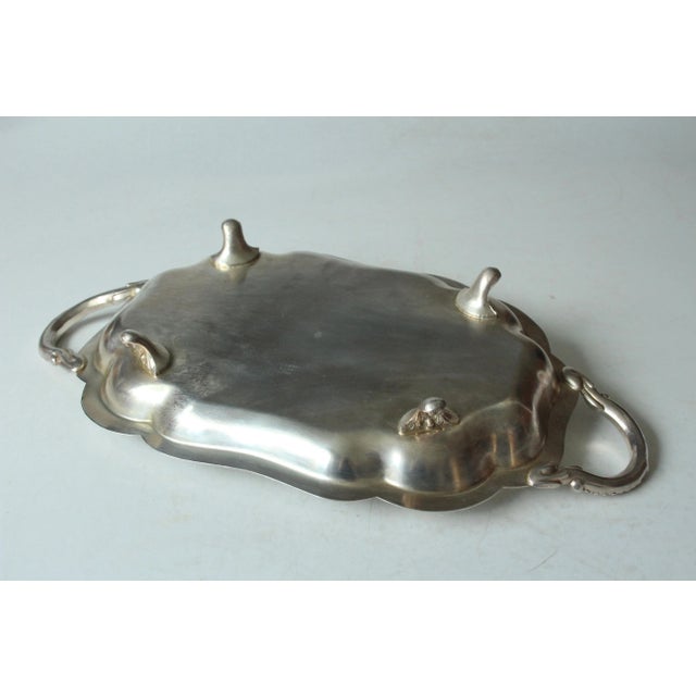 Metal 1950s Vintage - English Lancaster Silver on Copper Footed Serving Tray For Sale - Image 7 of 11