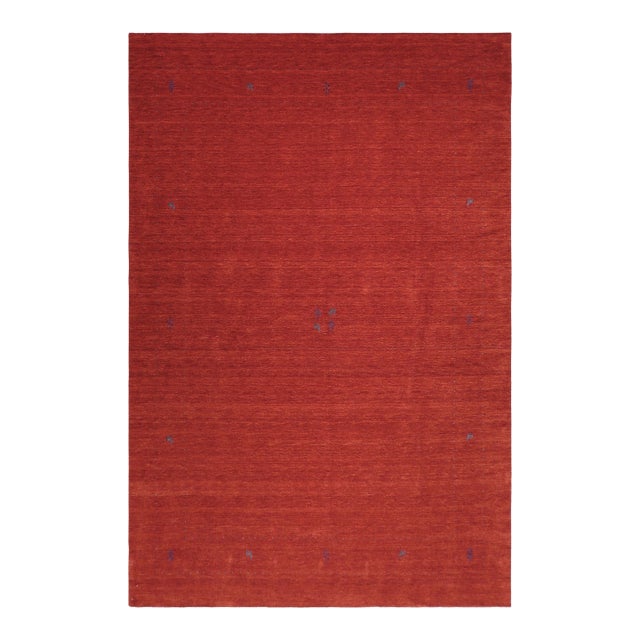 Modern Gabbeh Magnolia Rust Wool Rug - 8'2''x9'10'' For Sale