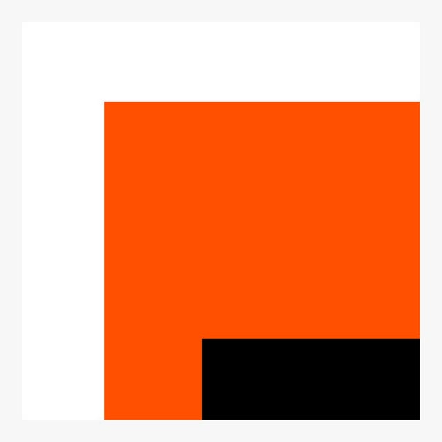 The Interaction of Orange, Black and Gray Fine Art Print 45" X 55" by Liz Roache For Sale - Image 4 of 6