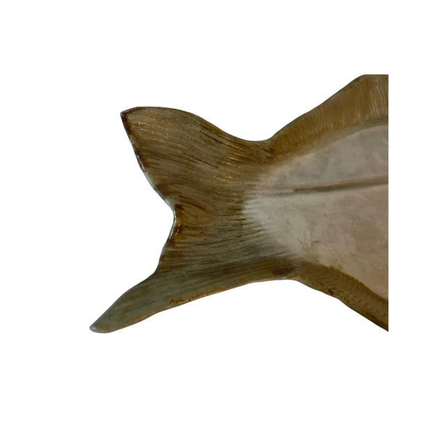 Mid-Century Ceramic Vintage Artisan Signed Pottery Decorative Fish Platter For Sale - Image 11 of 13