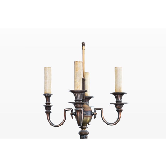 Antique 19th Century French Gothic Revival Bronze Candelabra Floor Lamp For Sale - Image 11 of 12