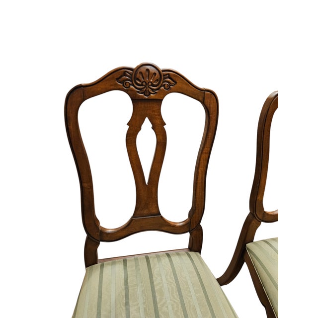 French Country 2 Ethan Allen Dining Room Side Chairs French Country Custom Fabric Finish 216 For Sale - Image 3 of 13
