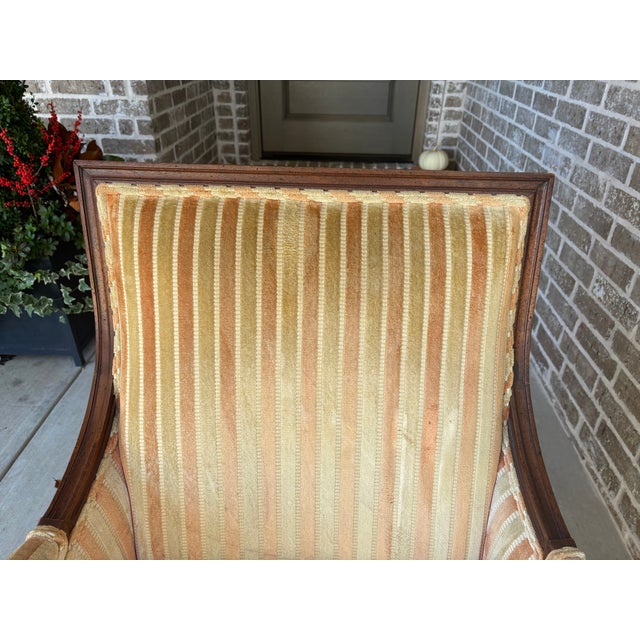 Vintage Henredon Louis XVI Style Square Back Bergère Chair For Sale - Image 10 of 18