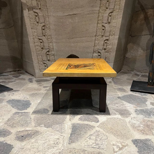 1970s María Teresa Méndez Lion and Lioness Persian Art Coffee Table Mexico City For Sale - Image 4 of 13