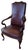 Queen Anne Burgundy Naugahyde Queen Anne Open Armchair - Late 20th Century For Sale - Image 3 of 11