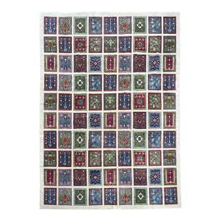Afghan Garden Design Rug Wool 9’1” X 12’9” For Sale