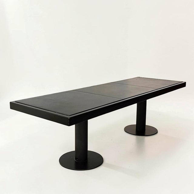 An elegant and imposing Italian conference table from the 1980s, attributed to renowned designer Osvaldo Borsani for...