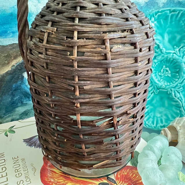 Early 20th Century Antique Wicker Wrapped Demijohn Bottle For Sale - Image 5 of 8