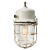 Vintage Industrial White Metal and Clear Glass Pendant Light For Sale - Image 5 of 6