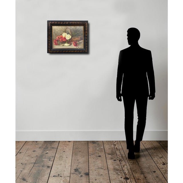 F. Baroni, Carnations, 1920s-1940s, Oil on Panel, Framed For Sale - Image 7 of 11