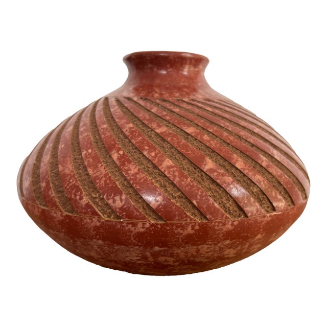 Mid 20th Century Nicaraguan Folk Art Pottery Vase For Sale
