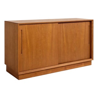 Mid-Century Danish Teak Sliding Door Sideboard, 1960s For Sale