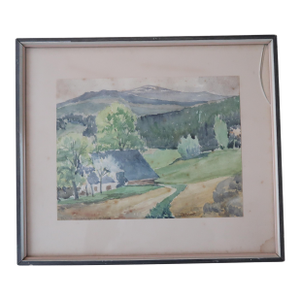 Antique Watercolor Painting Signed Behrendt 1923 - Framed
