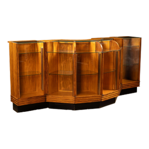 1920s Art Deco Lighted Oak Display Counter