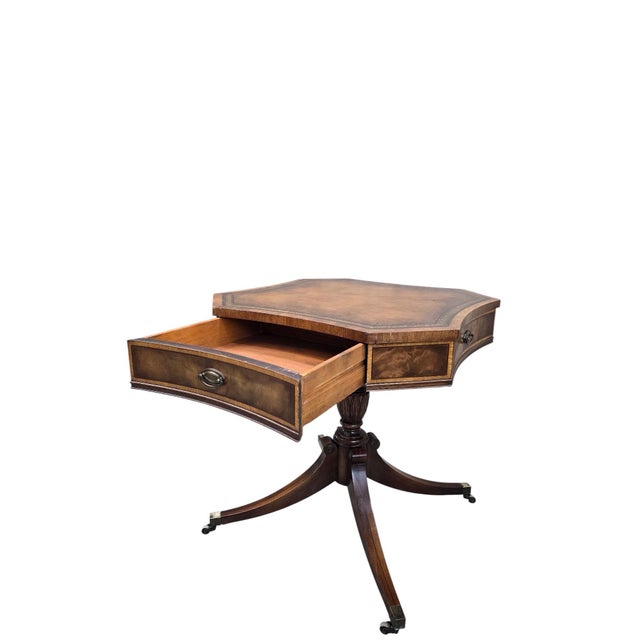 Brown Antique a.l. Stein Chicago Mahogany Duncan Phyfe Style Lamp Table For Sale - Image 8 of 10