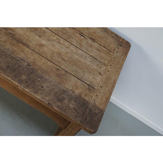 Rustic 18th Century French Rustic Rustic Elm Farmhouse Dining Table For Sale - Image 3 of 18