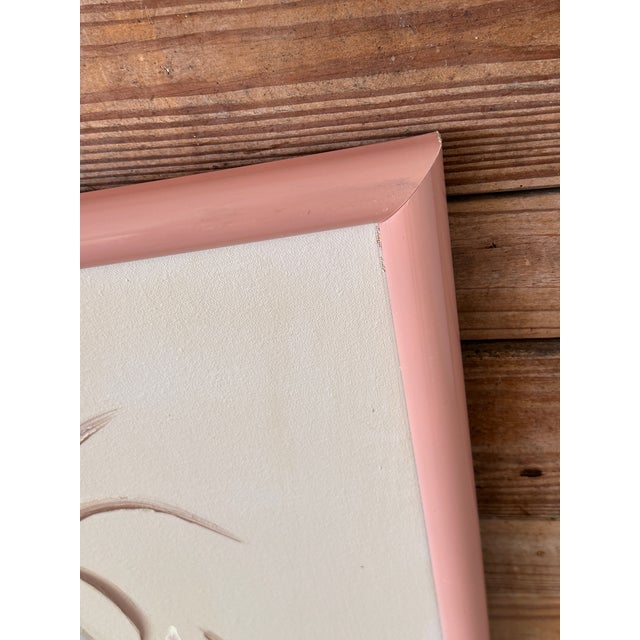 Drawing/Sketching Materials Vintage Coastal Framed Flamingo Painting by Walcutt For Sale - Image 7 of 12