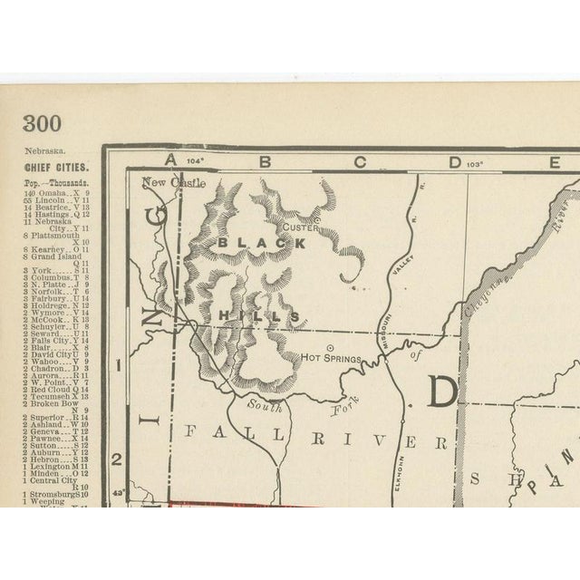 Antique Map of Nebraska, The Cornhusker State from Rand McNally, 1899 For Sale - Image 6 of 12