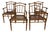 Faux-Bamboo Cane Seat Armchairs Set of 4 For Sale