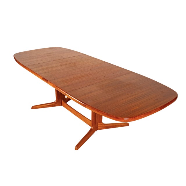 Wood 1980s Rasmus Danish Modern Teak Extension Dining Table 2 Leaves Denmark MCM 98.5" For Sale - Image 7 of 18