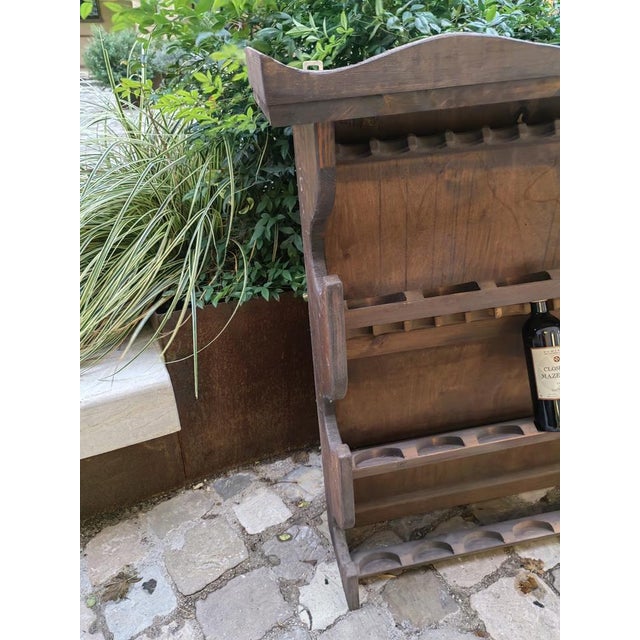 Vintage Bottle Holders in Walnut Painted Fir, 1980s, Set of 2 For Sale - Image 4 of 15