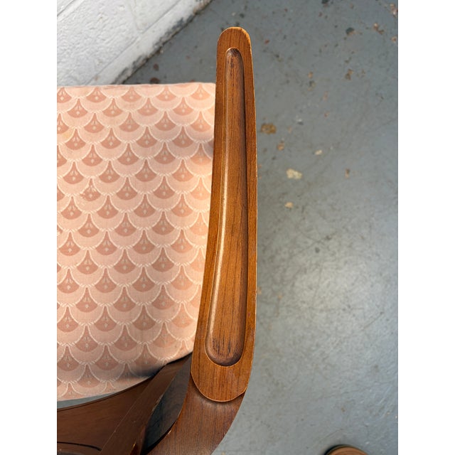 Set of Six Mid-Century Upholstered Walnut Dining Chairs by Thomasville For Sale - Image 14 of 17