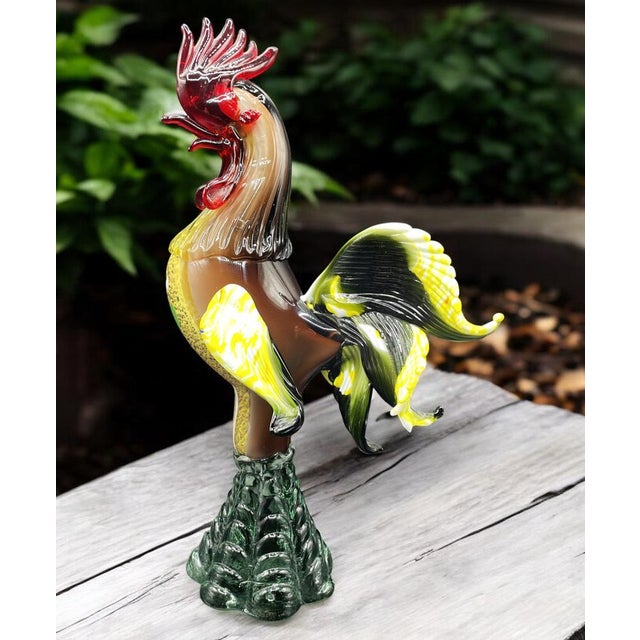 Glass Multicolored Murano Glass Rooster Sculpture, 1950s For Sale - Image 7 of 14